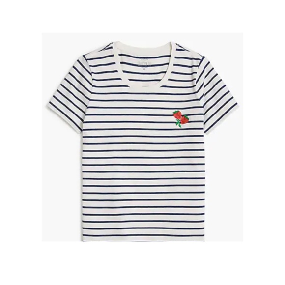 New J.Crew Embroidered Strawberry Graphic Tee - Picture 4 of 4